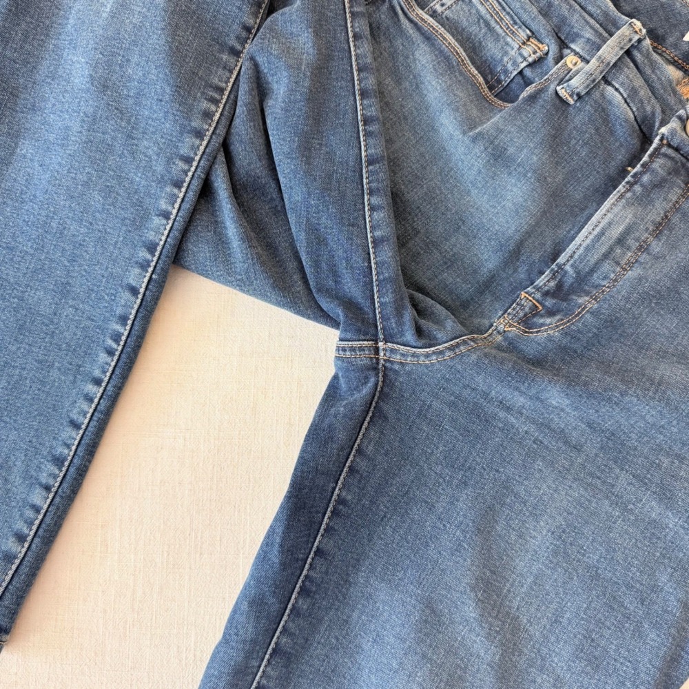 Good American Good Legs Straight Long Jeans Blue High Rise Size 8 29 - Picture 7 of 9